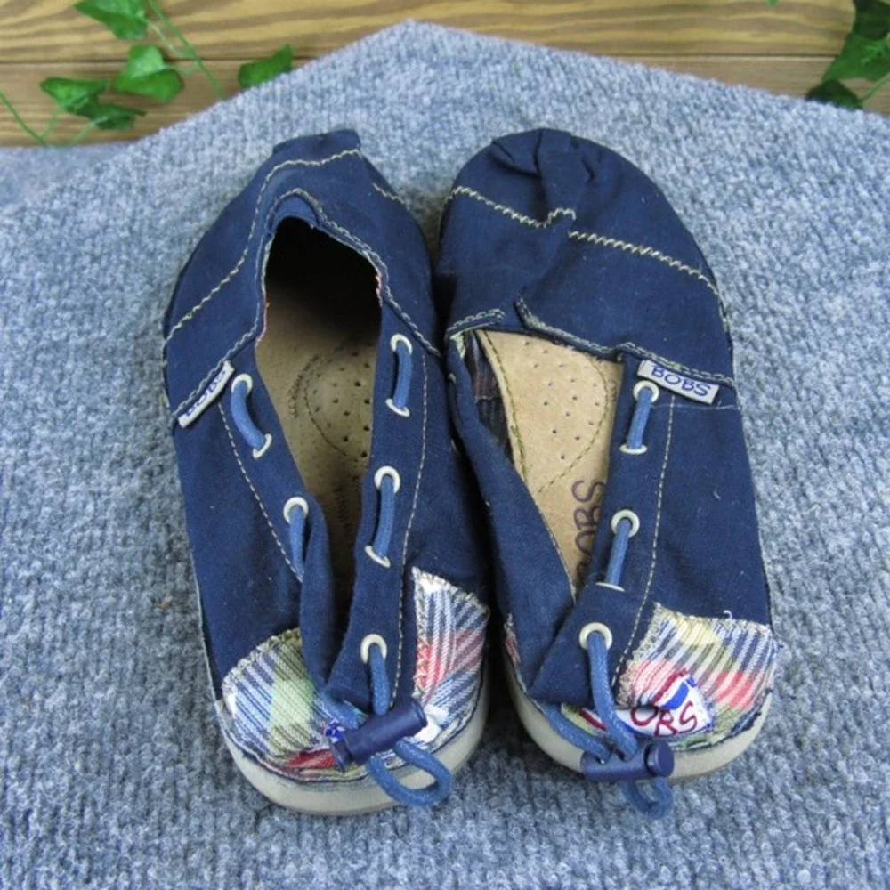 Bobs By Skechers‎ Women's  Flat Blue Fabric Sz 6.5 Medium  Used 2025